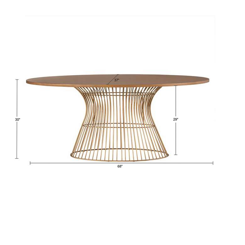 Image 7 INK + IVY Mercer 68" Wide Bronze Oval Dining Table more views