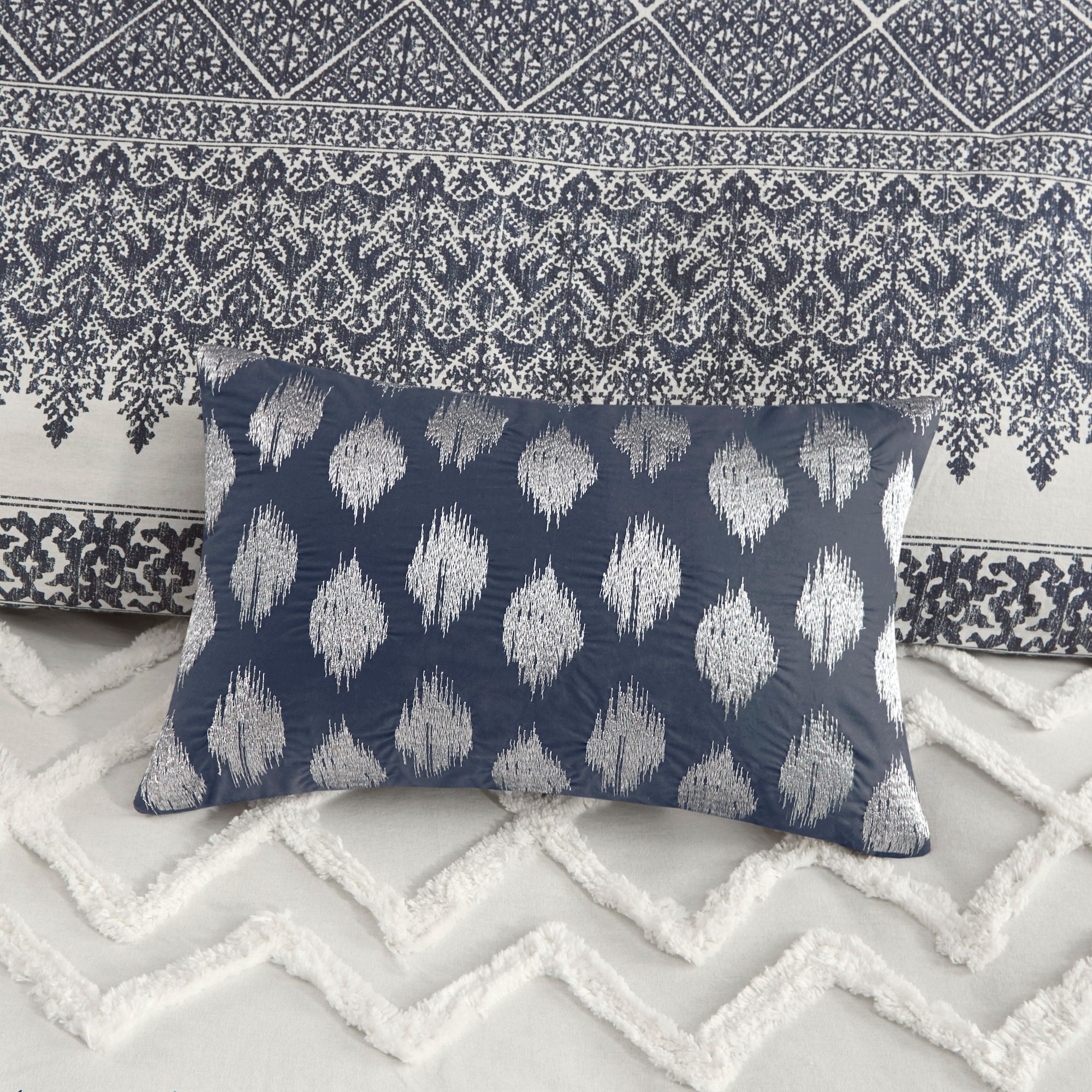 INK + IVY Mila Navy King/Cal King 3-Piece Comforter Mini Set