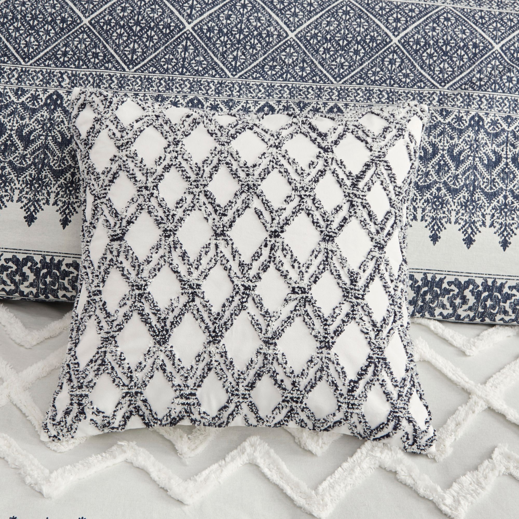 INK + IVY Mila Navy King/Cal King 3-Piece Comforter Mini Set