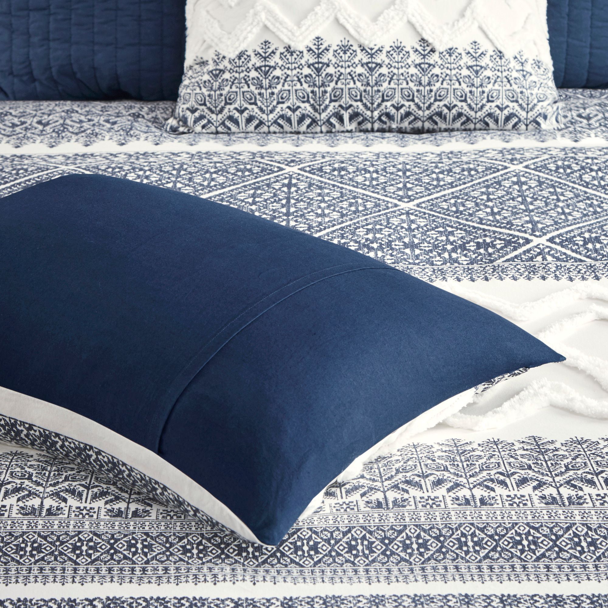 INK + IVY Mila Navy King/Cal King 3-Piece Comforter Mini Set
