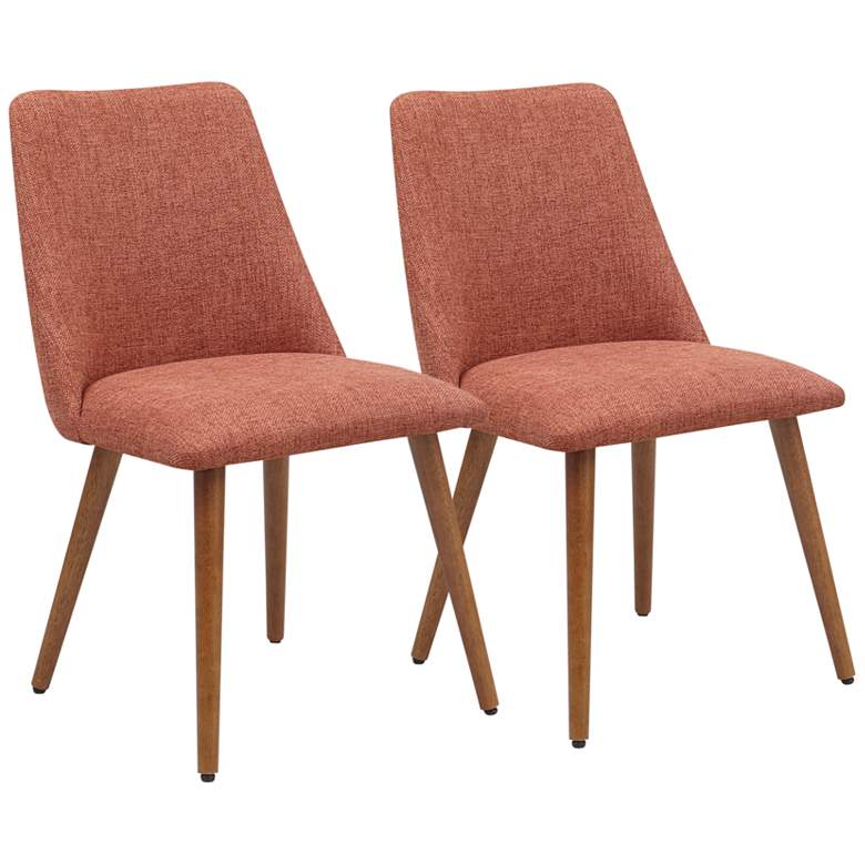 Image 2 INK + IVY Nadia Orange Fabric Dining Chairs Set of 2