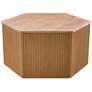 INK+IVY Natural Honey Fluted Hexagon Coffee Table