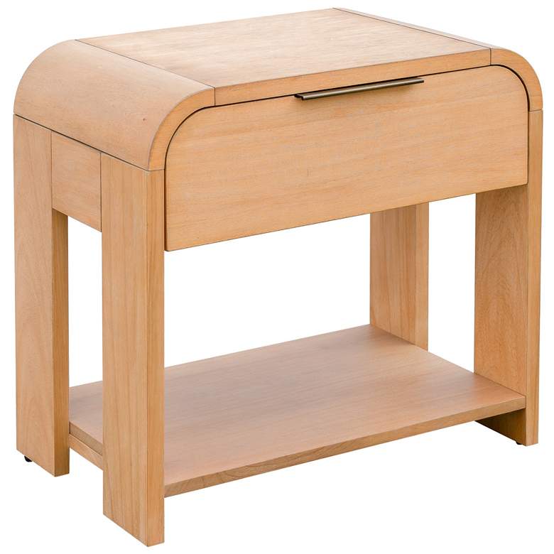 Image 1 INK+IVY Natural Jameson Modern One Drawer Waterfall Nightstand
