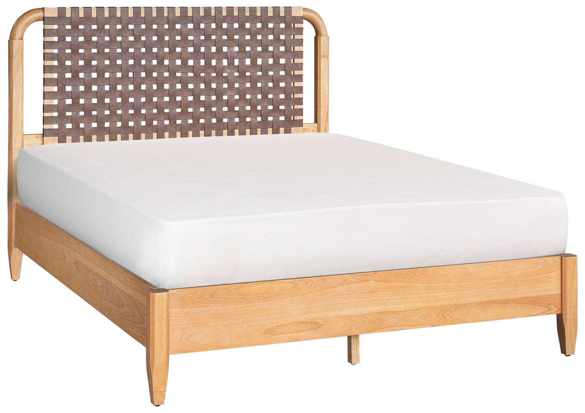 Image 3 INK+IVY Natural Jameson Woven Faux Leather Bed Queen more views