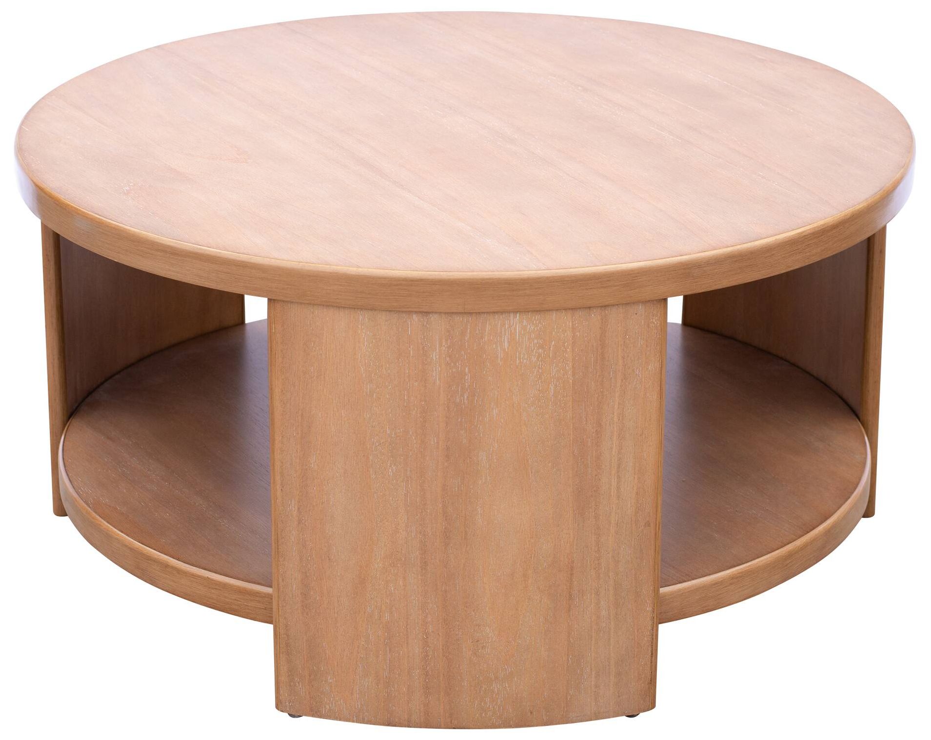 Image 3 INK+IVY Natural Skye Round Coffee Table with Shelf more views