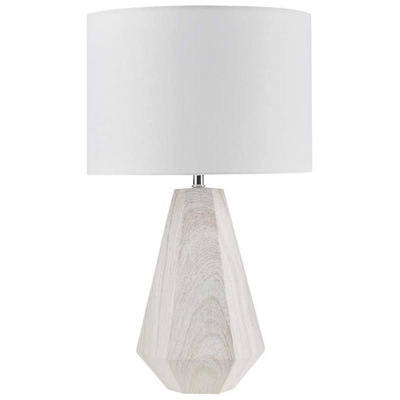 Image 1 INK+IVY Natural Whitewash Flinn 23" Resin Table Lamp with Faux Wood Te