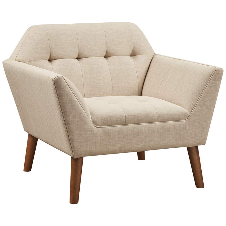 Image 2 INK+IVY Newport Beige Fabric Tufted Lounge Chair
