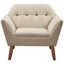 INK+IVY Newport Beige Fabric Tufted Lounge Chair
