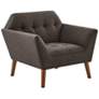 INK + IVY Newport Charcoal Tufted Fabric Lounge Chair