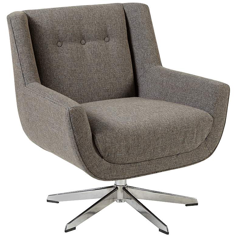 Image 2 INK + IVY Nina Grey Fabric Tufted Swivel Lounge Chair