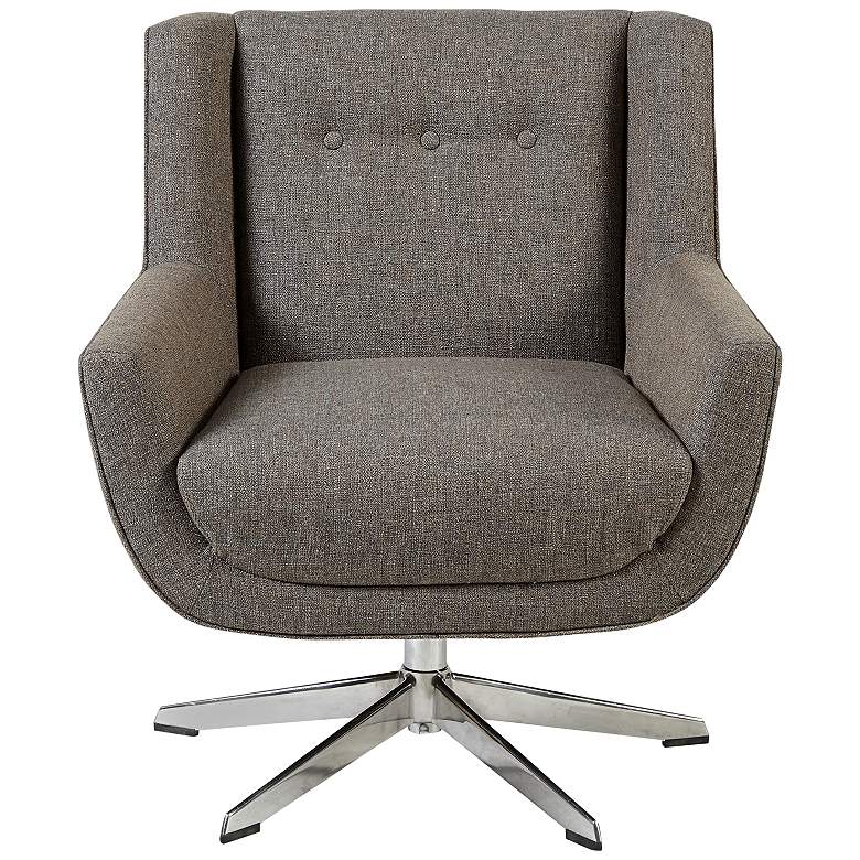 Image 7 INK + IVY Nina Grey Fabric Tufted Swivel Lounge Chair more views