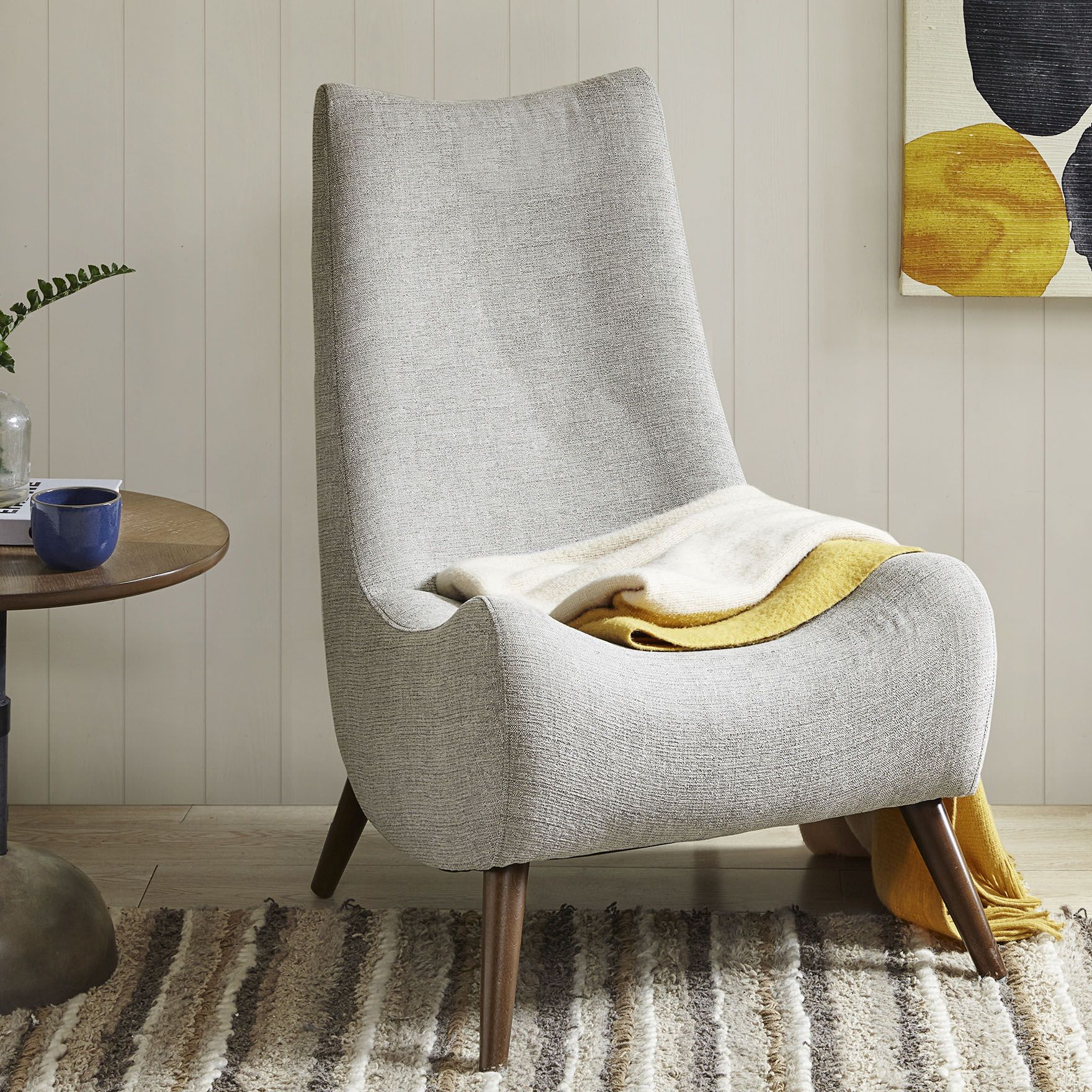 Gray modern accent online chair