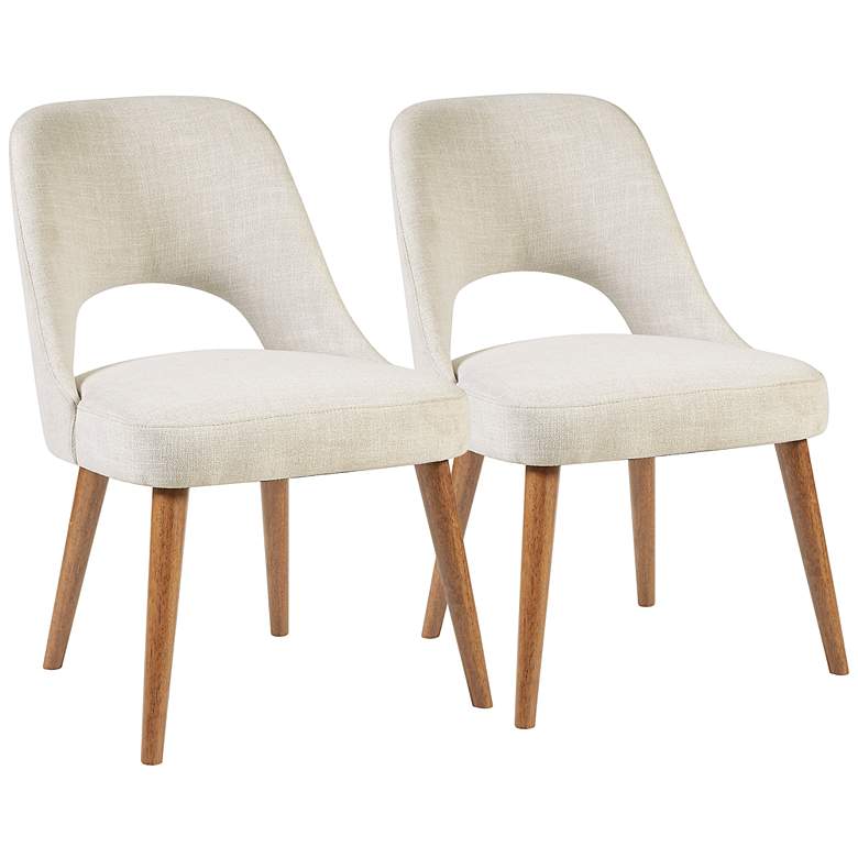 Image 2 INK + IVY Nola Cream Fabric Dining Side Chairs Set of 2