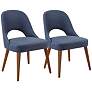 INK + IVY Nola Navy Fabric Dining Side Chairs Set of 2