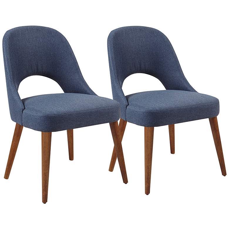 Image 1 INK + IVY Nola Navy Fabric Dining Side Chairs Set of 2