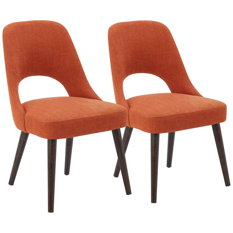 Image 1 INK + IVY Nola Orange Fabric Dining Side Chairs Set of 2