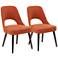 INK + IVY Nola Orange Fabric Dining Side Chairs Set of 2