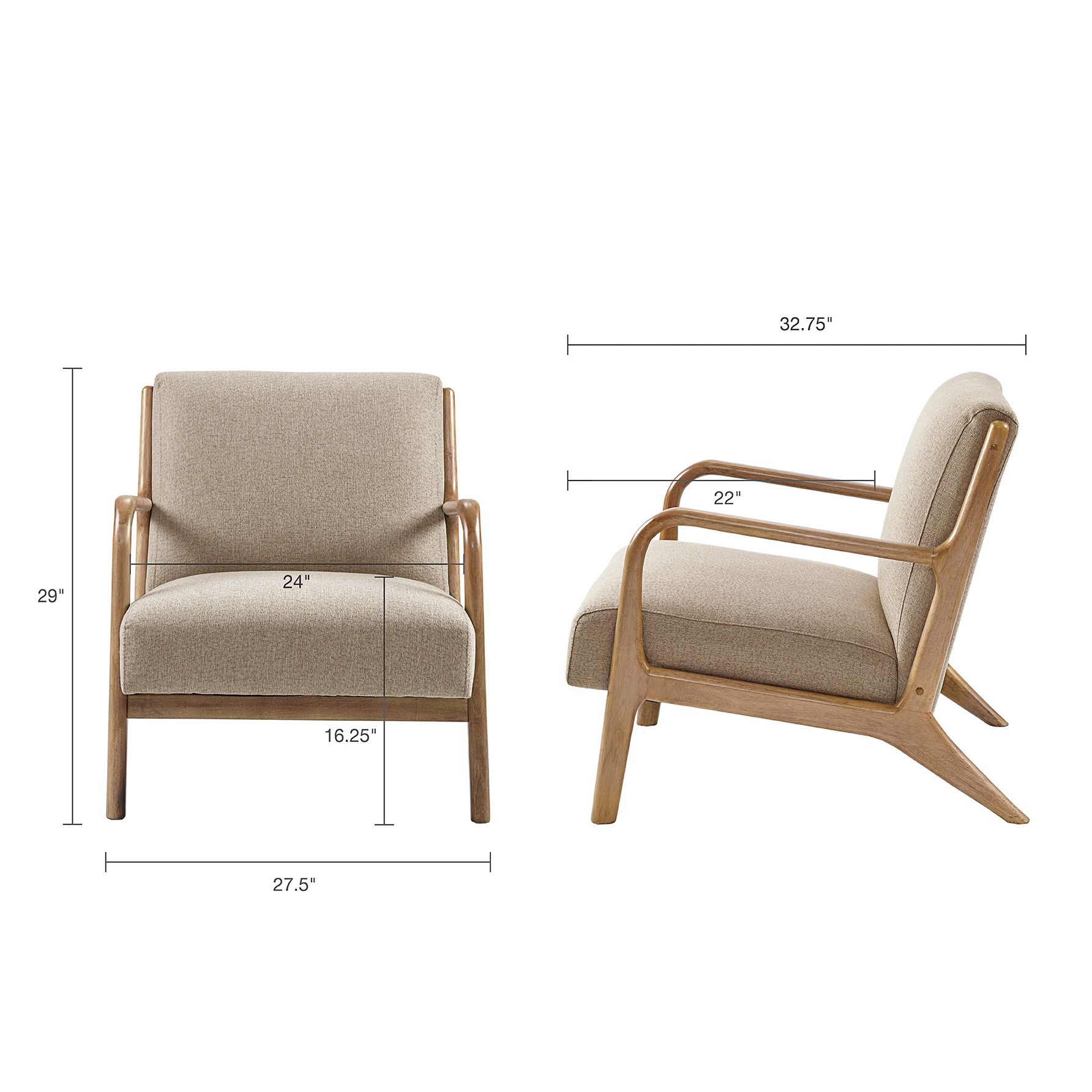 INK + IVY Novak Taupe Fabric Modern Lounge Chair