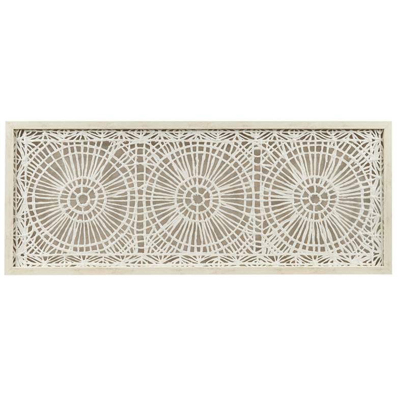 Image 1 INK+IVY Off-White Henna Framed Medallion Rice Paper Shadow Box Wall Decor