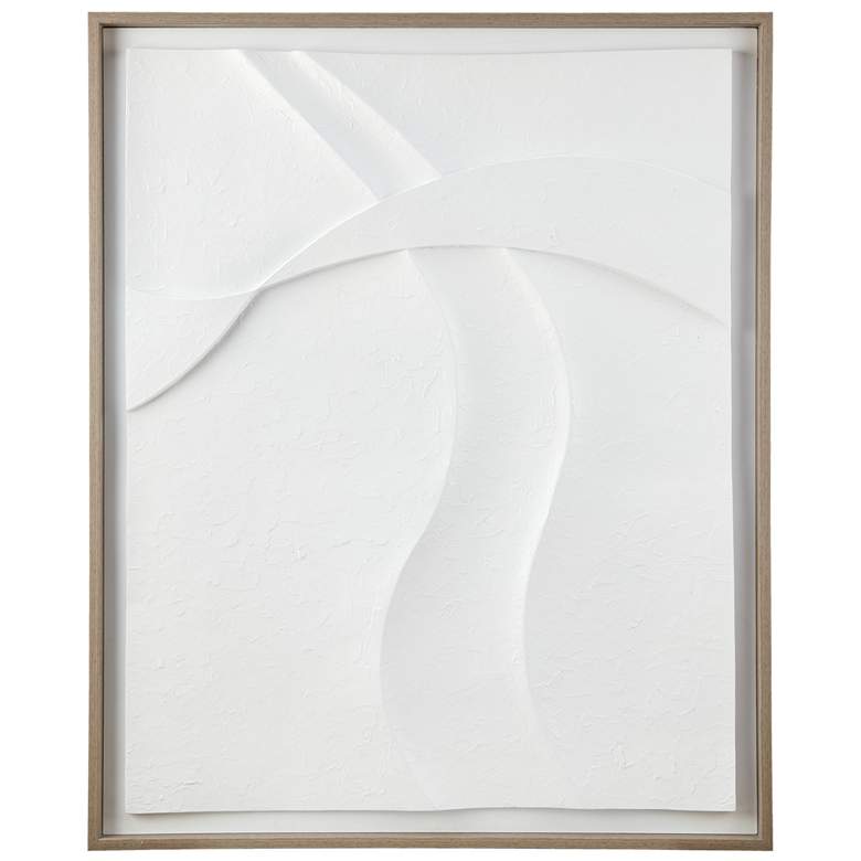 Image 1 INK+IVY Off-White Paths Collide Framed Carved Resin Dimensional Wall Decor