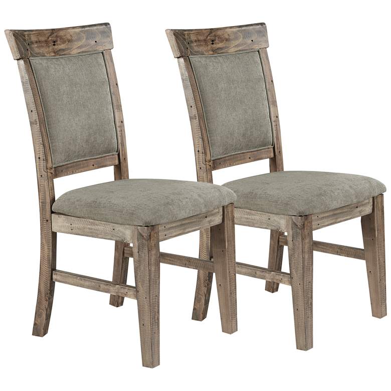 Image 1 INK + IVY Oliver Soft Gray Fabric Dining Side Chairs Set of 2