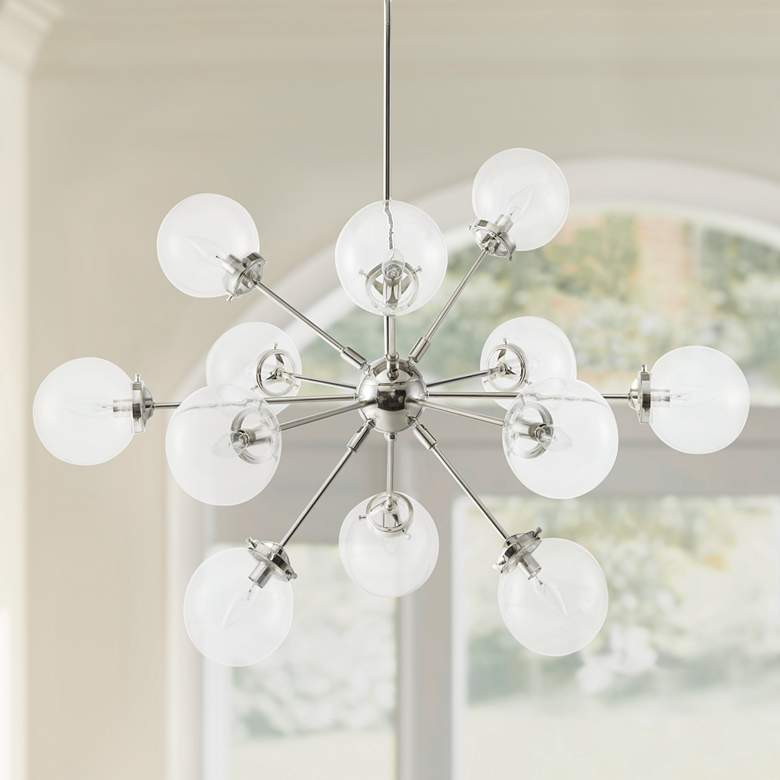 Image 1 INK + IVY Paige 39 1/2" Wide Silver 12-Light Chandelier