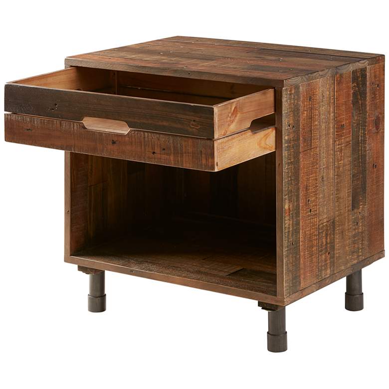 Image 6 INK + IVY Renu 24" Wide Light Brown Wood 1-Drawer Nightstand more views