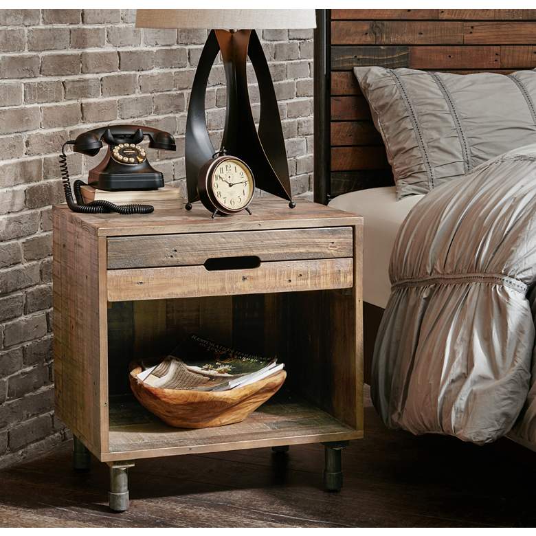 Image 1 INK + IVY Renu 24 inch Wide Wood and Metal Nightstand