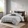 Thumbnail1 of INK + IVY Rhea Gray King/Cal King 3-Piece Comforter Mini Set