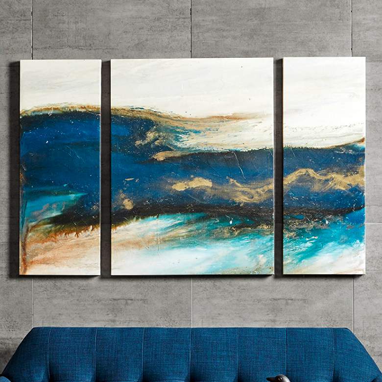 Image 1 INK + IVY Rolling Waves 3-Piece Canvas Wall Art Set