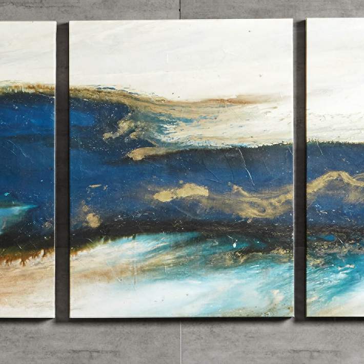 INK + IVY Rolling Waves 3-Piece Canvas Wall Art Set - #62A32 | Lamps Plus