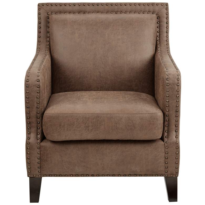 Image 1 INK+IVY Shasta 28" Wide Brown Fabric Nailhead Trim Accent Chair