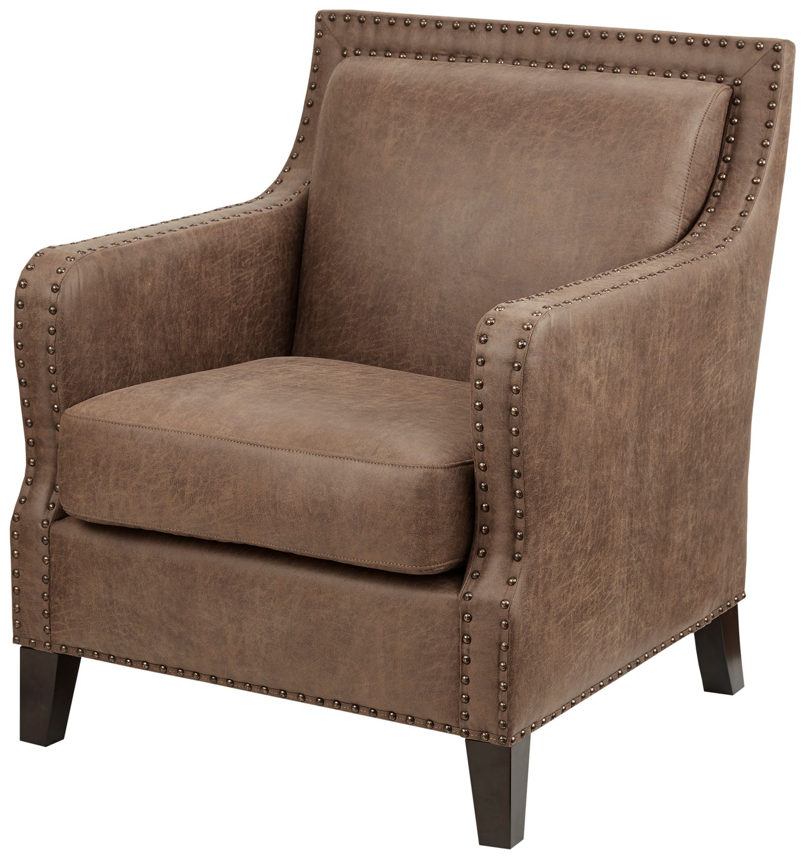 Thumbnail3 of INK+IVY Shasta 28" Wide Brown Fabric Nailhead Trim Accent Chair more views