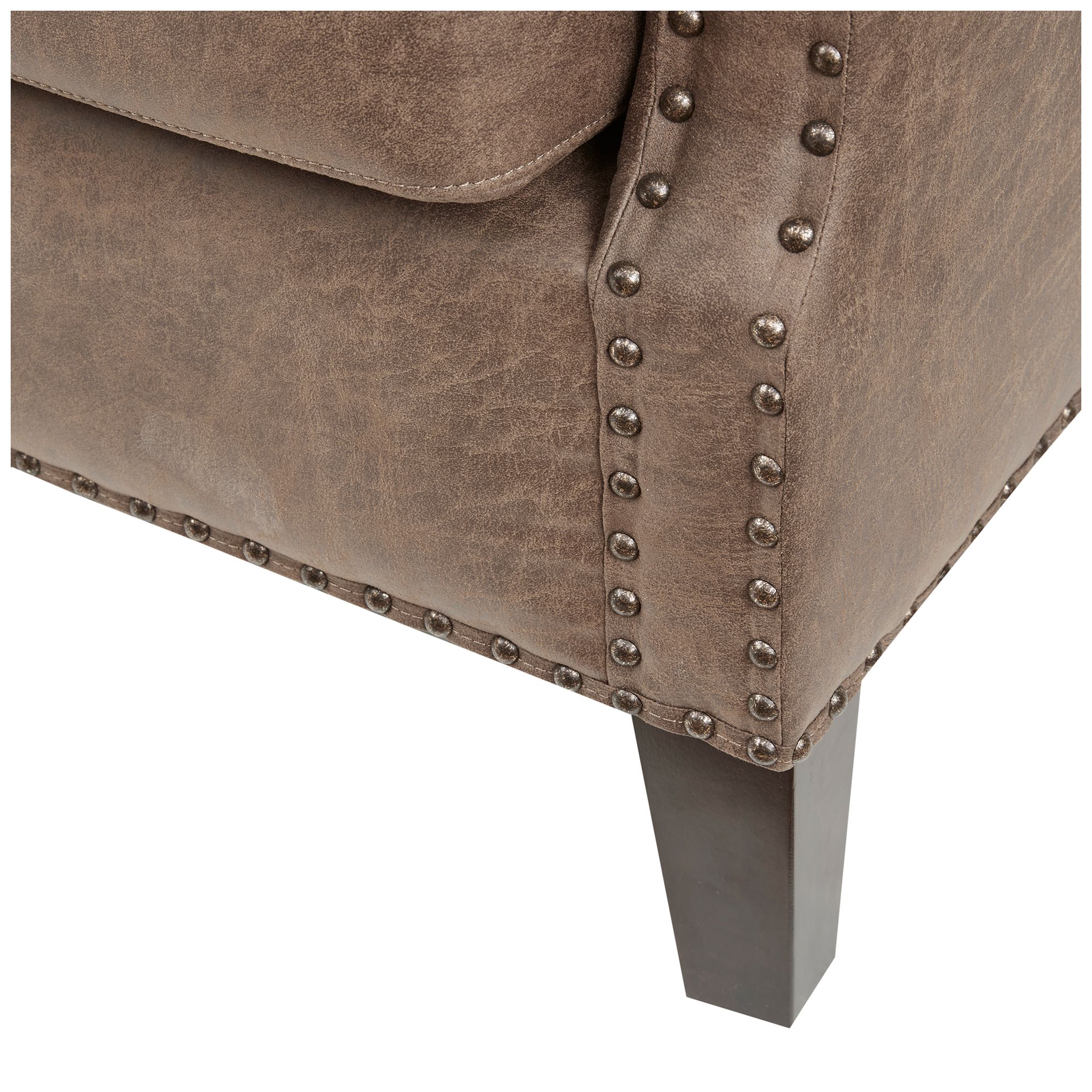 INK+IVY Shasta 28" Wide Brown Fabric Nailhead Trim Accent Chair