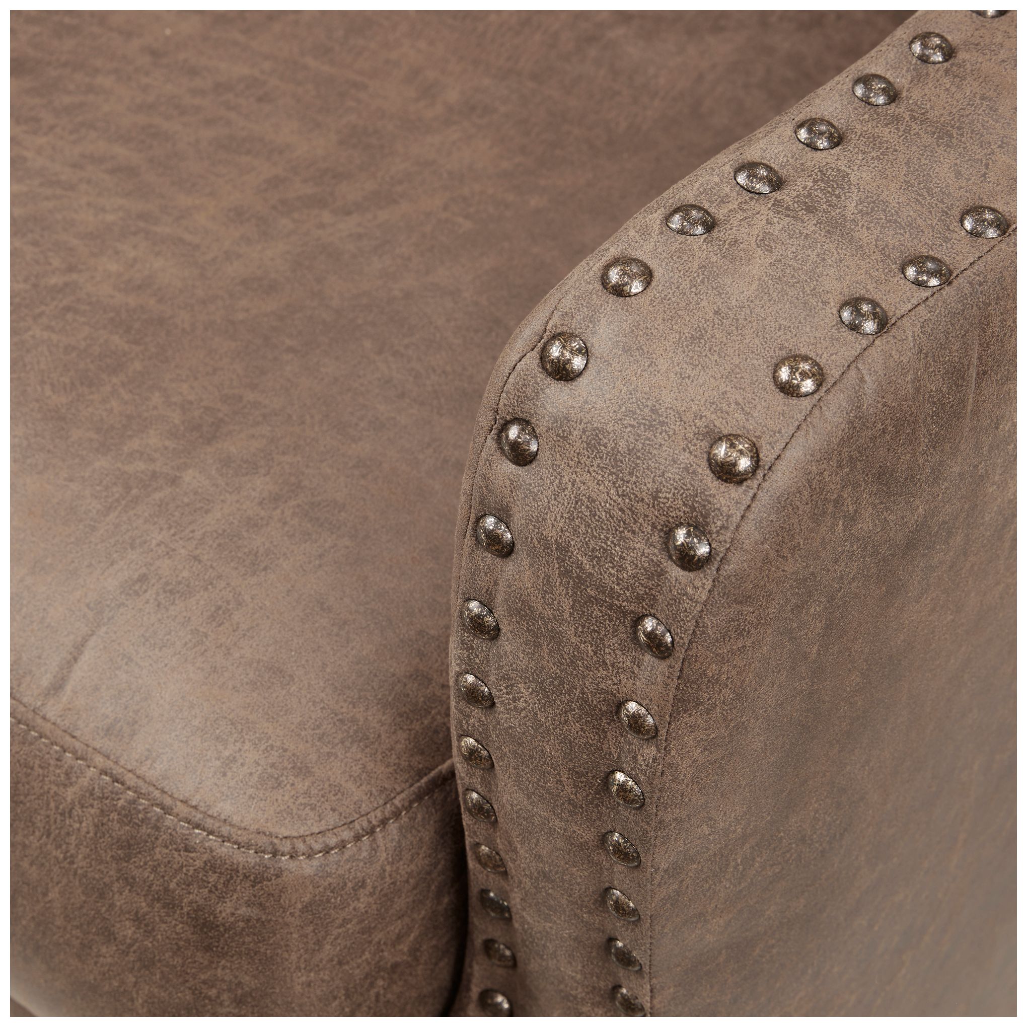 INK+IVY Shasta 28" Wide Brown Fabric Nailhead Trim Accent Chair