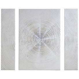 Image1 of INK+IVY Silver Silver Sand Abstract 3-piece Canvas Wall Art Set