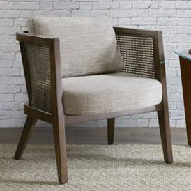 Image1 of INK + IVY Sonia Walnut Cane Accent Chair