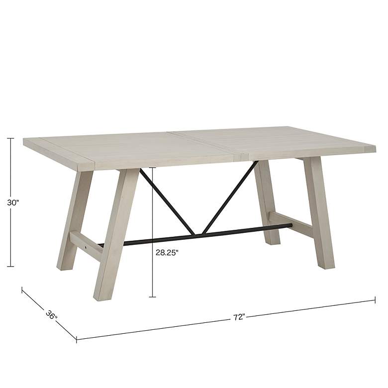 INK + IVY Sonoma 72&quot; Wide Reclaimed White Wash Dining Table more views