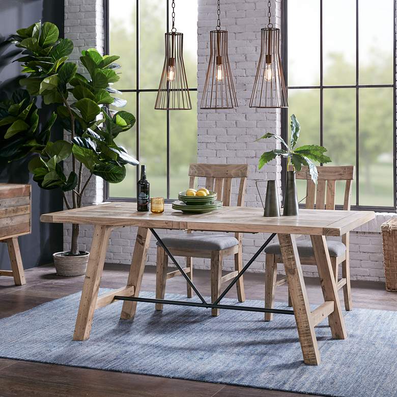 Image 1 INK + IVY Sonoma 72 inchW Weathered Natural Wood Dining Table