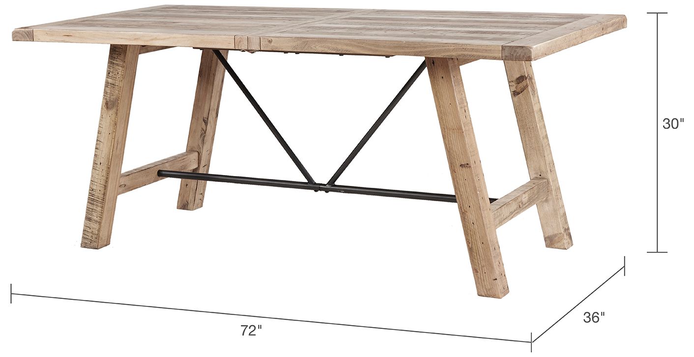 INK + IVY Sonoma 72"W Weathered Natural Wood Dining Table