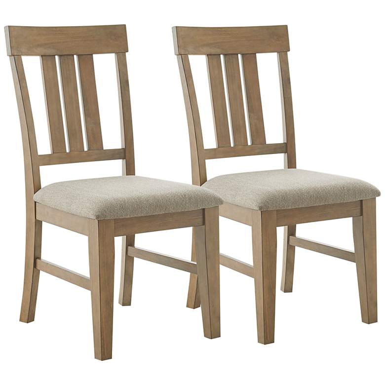 Image 2 INK + IVY Sonoma Reclaimed Gray Wood Dining Side Chairs Set of 2