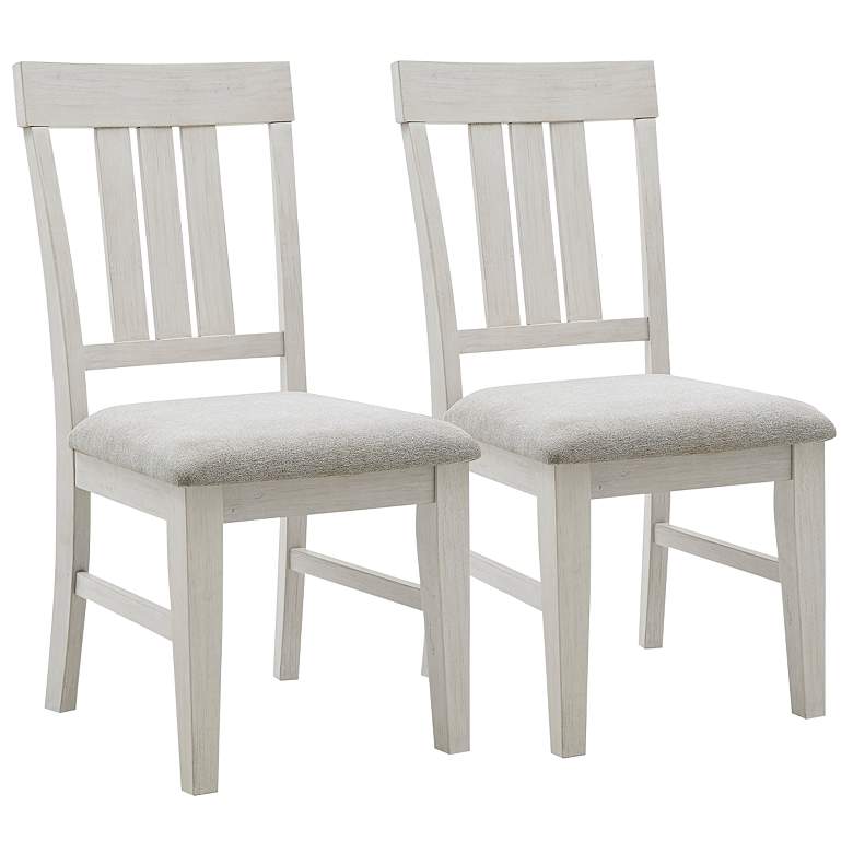 Image 2 INK + IVY Sonoma Reclaimed White Wood Dining Side Chairs Set of 2