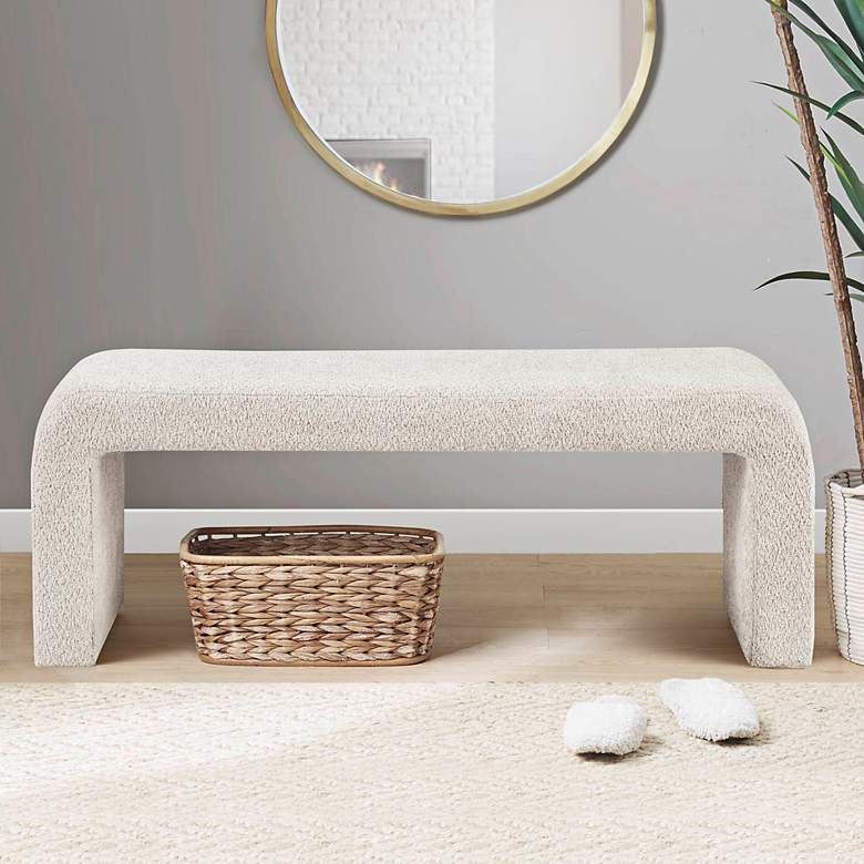 Image 1 INK+IVY Steve 52" Wide Cream Waterfall Accent Bench