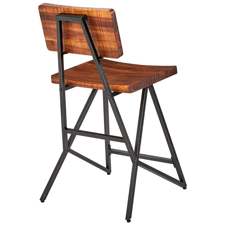 Image 3 INK+IVY Trestle 19" Reclaimed Wood and Metal Industrial Counter Stool more views