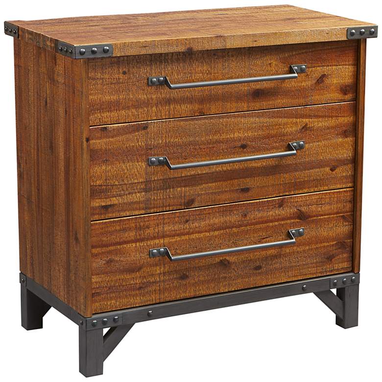 INK + IVY Vera 36 inch Wide Amber Graphite Wood 3-Drawer Dresser