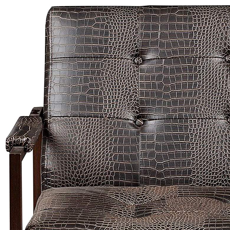 Image 3 INK + IVY Waldorf Chocolate Brown Alligator Faux Leather Lounge Chair more views