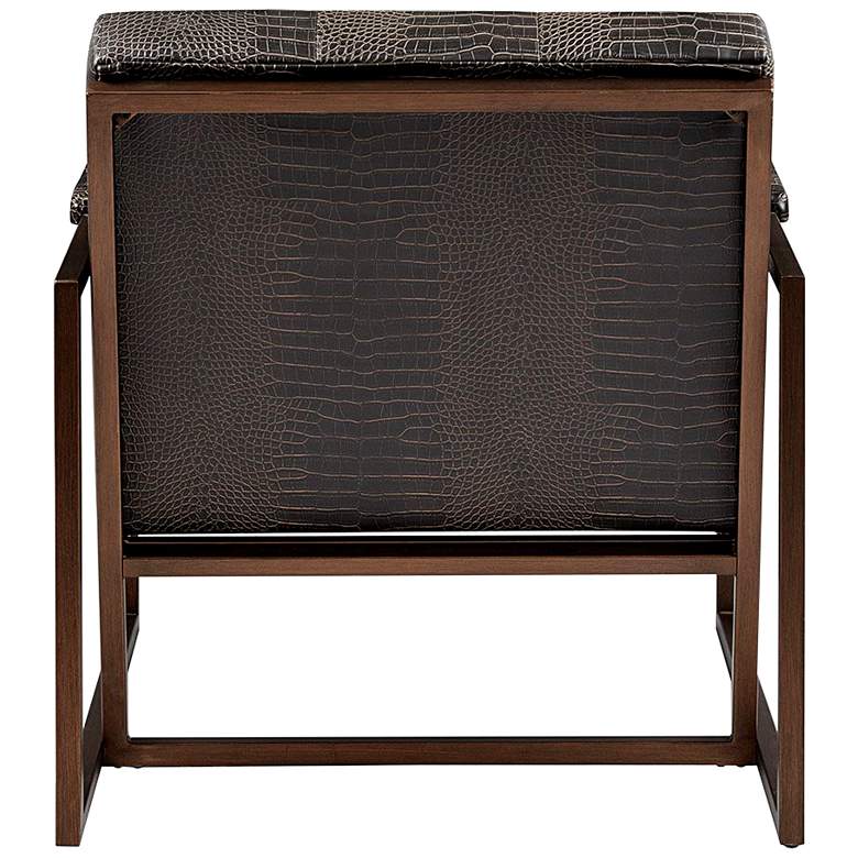 Image 6 INK + IVY Waldorf Chocolate Brown Alligator Faux Leather Lounge Chair more views