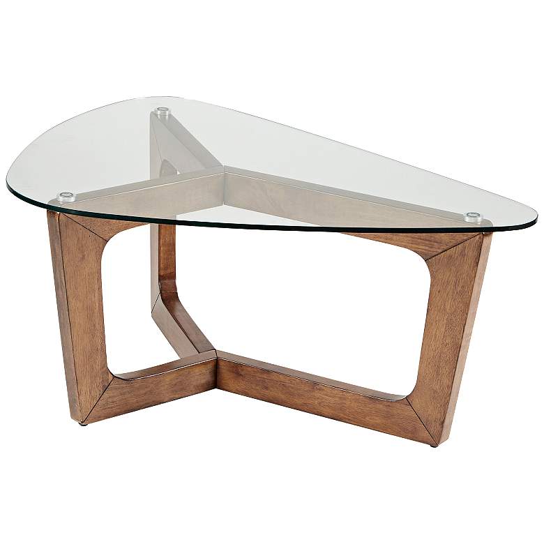 Image 2 INK + IVY Walker 42" Wide Warm Pecan Triangular Modern Coffee Table