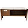 INK+IVY Walnut Brown Arcadia Accent Bench with Storage and Cushion