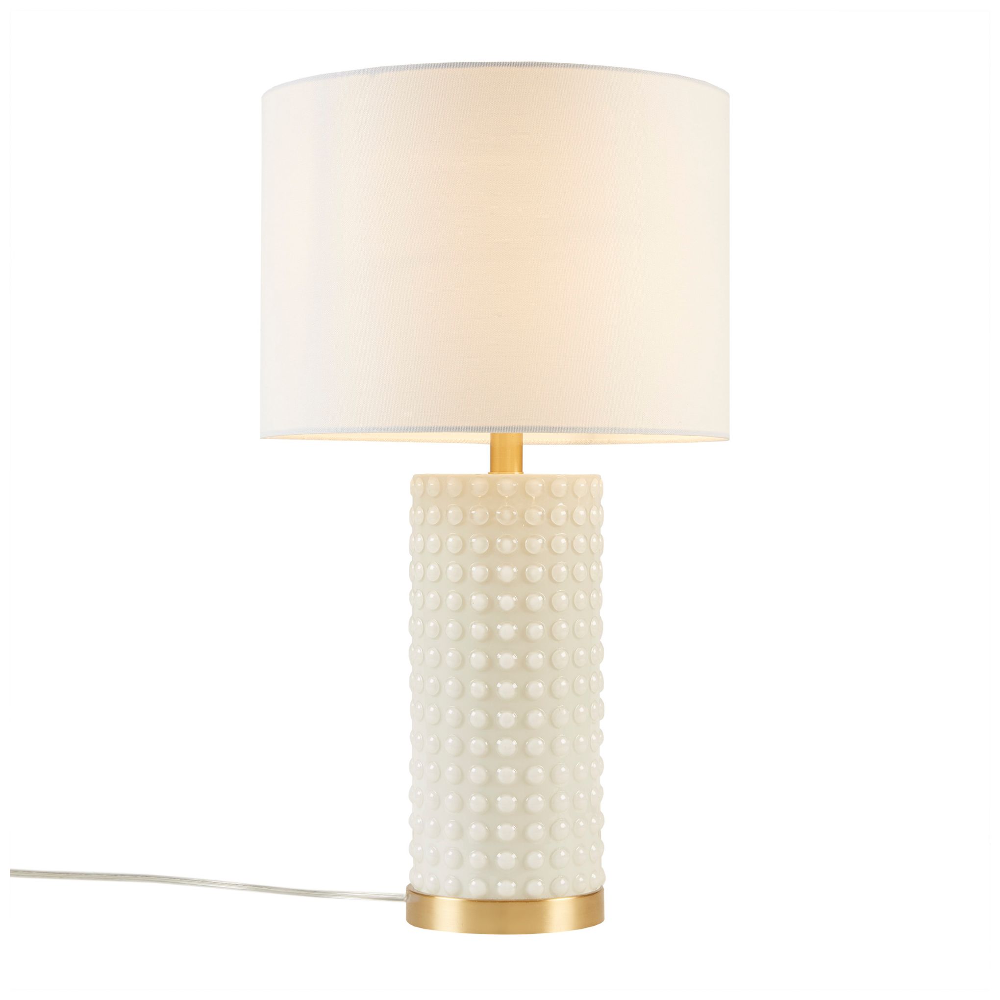 Image 4 INK+IVY White/Gold Grace Ivy Textured Dot Table Lamp more views